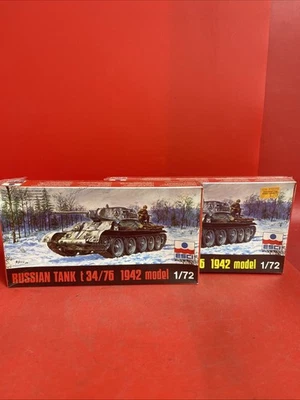 Two-ESCI #8032 t 34/76 1942 model Russian Tank Model kit Sealed Box - Image 1 of 4