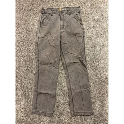 Carhartt Relaxed Fit Men's Gray Canvas Work Cargo Pants 32x32 - Image 1 of 4