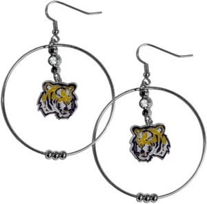 NCAA Siskiyou Sports Womens LSU Tigers 2 Inch Hoop Earrings One Size Team Color - Picture 1 of 1