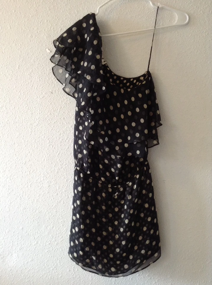 VESTIDO ALTO HIPPIE NEGRO LUNARES TALLA XS NUEVO SIN ETIQUETAS Foto 1 de 4