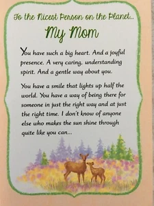 New Blue Mountain Arts Card MY MOM/ TO THE NICEST PERSON ON THE PLANET - Picture 1 of 4
