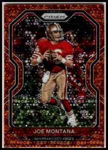 2020 Panini Prizm #290 Joe Montana Orange Prizm Disco Near mint or better