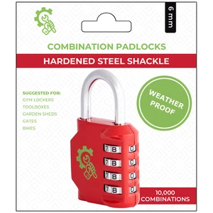 4 Digit Combination Padlock Red Weatherproof Coded Lock for Gym Locker Toolbox - Picture 1 of 7