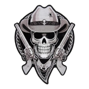 Subdued Cowboy Skull And Guns Patch, Skull Back Patches - Picture 1 of 5