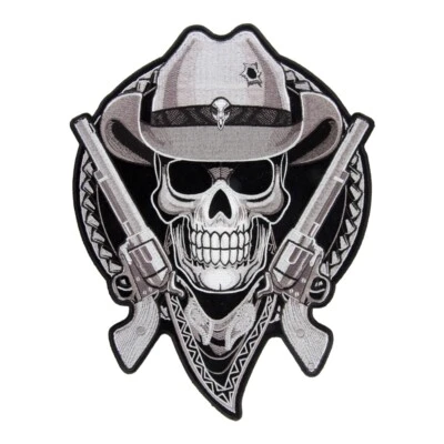 Subdued Cowboy Skull And Guns Patch, Skull Back Patches - Image 1 of 4