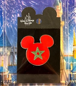 🪔 RARO Pin Epcot World Showcase Marruecos Epcot Cabeza de Mickey Orejas Prendedor Bandera Marruecos - Imagen 1 de 2