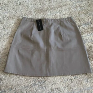 New Look NWT Faux Leather Mini Skirt Taupe Brown Gray Paneled: 10 - Picture 1 of 6