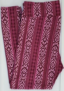 OS LuLaRoe One Size Leggings Cute Aztec Tribal Print Pink NWT G54 - Picture 1 of 6