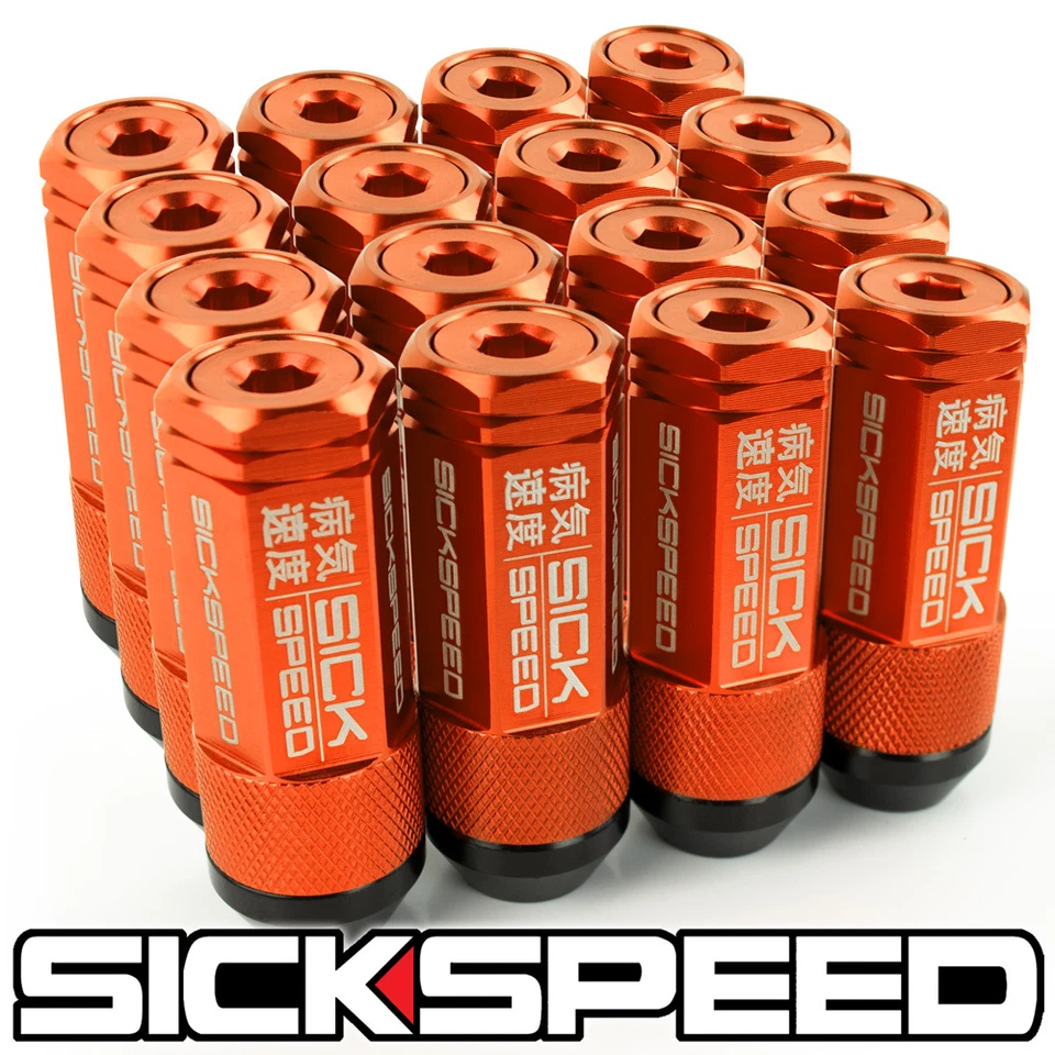 SICKSPEED 16 PIEZAS NARANJA TAPA ALUMINIO EXTENDIDO 50 MM 3 PIEZAS TUERCAS 12X1,25 N11 Foto 1 de 1