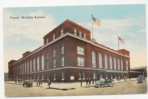Portada de postal con foto de EE. UU. 1917 Edificio Wichita Kansas Eslogan Cancelar Z - Imagen 1 de 2