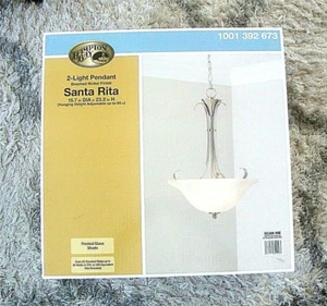 Hampton Bay Santa Rita 2-Light Brushed Nickel Inverted Pendant - Picture 1 of 2