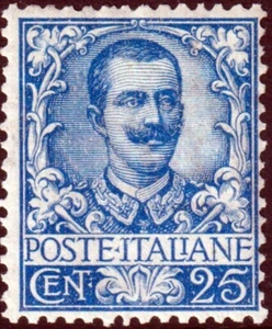 1901 - Regno - 25 cent. azzurro - Sassone n.73 - nuovo (MNH) - Firma A. Diena - Bild 1 von 2