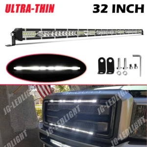 32inch Slim LED Light Bar Single Row Spot Flood Combo Work Truck SUV ATV 4WD 30" - Picture 1 of 15