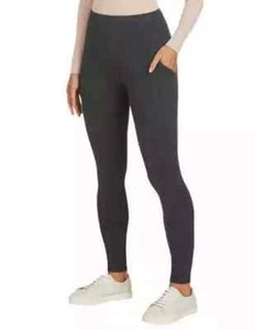 Max & Mia Legging Side Pockets French Terry Women's Size Small Heather Charcoal - Picture 1 of 5