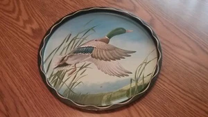 Ente/Stockente rund Serviertablett Getränke/Essen -Tiertiere-Jäger-Outdoor-Barware - Bild 1 von 6