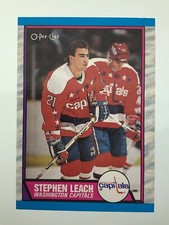 1989-90 Stephen Leach 67 OPC Washington Capitals O-Pee-Chee Hockey Card 243Z