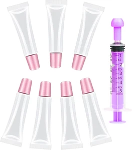 7Pcs Lip Gloss Tubes 10Ml - Clear Lip Balm Containers, Refillable Squeeze Tubes - Picture 1 of 12