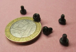 Pan Head Phillips Machine Screw 18-8 Stainless, Black Oxide M2 x 4 mm L 100 Pcs - Picture 1 of 12