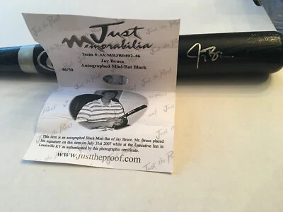 JAY BRUCE Just Minors AUTOGRAPH MINI-BAT #46/50 REDS, METS, PHILLIES, INDIANS - Image 1 of 4