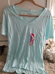NWT EDDIE BAUER WOMENS TSHIRT SIZE LARGE SEAFOAM GREEN - Picture 1 of 4
