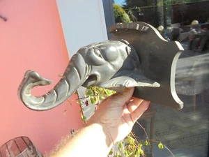 Ancienne Sculpture Bois Tête Eléphant Afrique Porte Pipe Art Populaire Ethnique - Picture 1 of 12