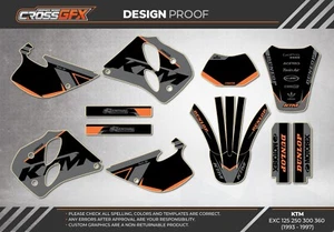 1993 1994 1995 1996 1997 Graphics Kit for KTM EXC 125 250 300 360 Decals Sticker - Picture 1 of 6