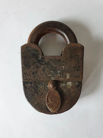 Antique Vintage Padlock WITHOUT Key Lock Old Rare Collectible Cover