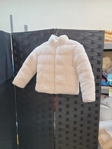 Rokka & Rolla, Girls Sz 8 White Faux Fur Zip Up Coat - Picture 1 of 12