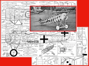 Model Airplane Plans (RC): Fokker D-VIII Scale 54" for .19-.23 Engine (Musciano) - Picture 1 of 4