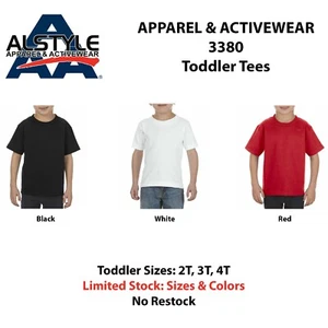 T-shirt classiche a maniche corte bianche ASTYLE 3380 taglia 2T, 3T, 4T - Foto 1 di 5