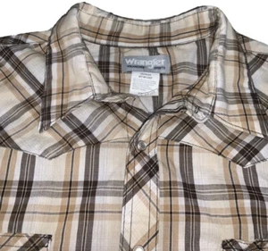 Men’s Wrangler Wrancher Plaid Pearl Snap Long Sleeve Shirt Multi-Color Plaid 2X - Picture 1 of 6