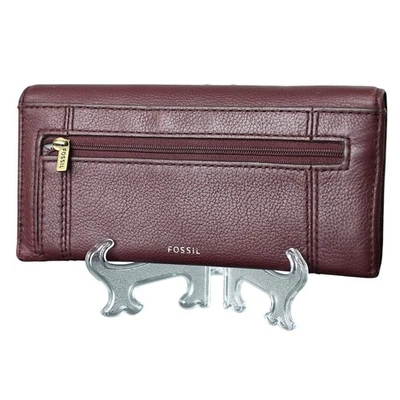 Cartera fósil de cuero granate/borgoño para mujer - 7,5 L x 3,5 W x 1D Foto 1 de 4