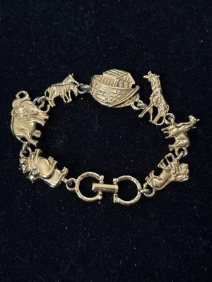 7 Inch Gold Toned Premier Design Noah’s Ark Bracelet (148)  - Image 1 of 4