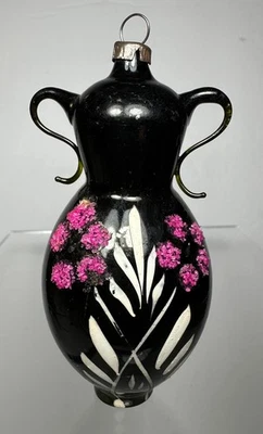 Jarrón urna vintage sin plata vidrio recocido adorno de Navidad - Alemania Mica Foto 1 de 4