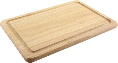 SOLID HEVEA WOOD CHOPPING BOARD 30 x 20 x 1.5cm CUTTING BREAD MEAT DICING NEW - Image 1 of 4