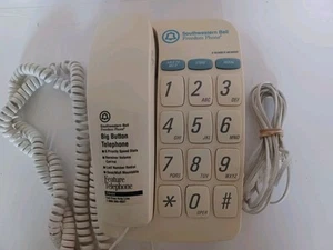 Vintage Southwestern Bell Big Button Speaker Telephone Corded FM484W - Zdjęcie 1 z 12