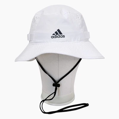 Adidas AEROREADY White Bucket Hat Drawstring Unisex Ventilated Sun Hat Golfing - Image 1 of 4