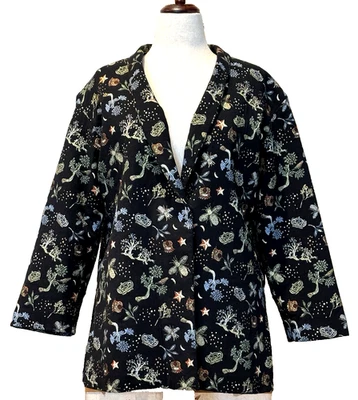 Chaqueta H&M Para Mujer Caprichosa Metálica Abeja Estrella Árbol Luna Corona Rosa Naturaleza Talla M Foto 1 de 4