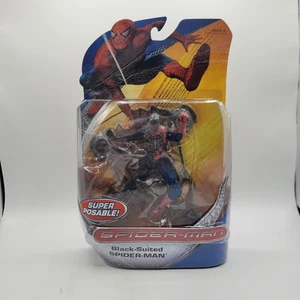 Spider-Man Black-Suited 6” Poseable Hasbro Spider-Man Movie 2007 Rough Pkg - Picture 1 of 3