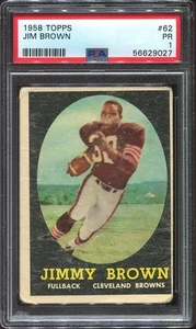 1958 Topps #62 Jim Brown RC PSA 1 Cleveland Browns HOF Syracuse University - Bild 1 von 1