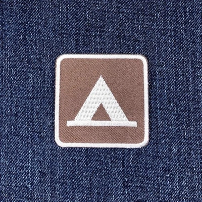 Camping Patch - Embroidered Camp Site Tent Sign Badge 2" (Iron On) - Image 1 of 2