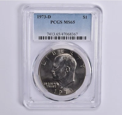 MS65 1973-D Eisenhower Dollar Ike PCGS Blue Lbl *2277 - Image 1 of 4
