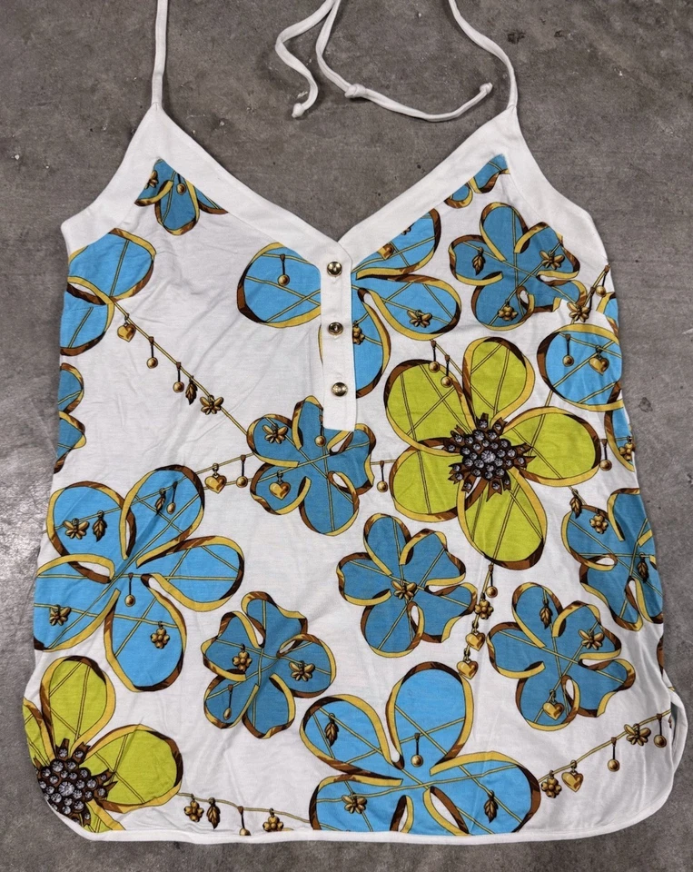 Blusa Wolford Crop Tank Halter Top Para Mujer Mediana Floral Correa de Espagueti NUEVA Foto 1 de 4