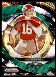 Panini Prizm Portals Green Ice Joe Montana Kansas City Chiefs #1 2024 - Imagen 1 de 2