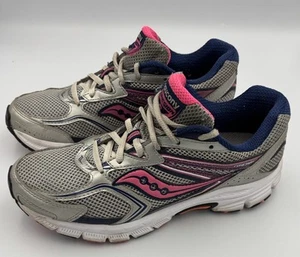 Saucony Cohesion 9 Shoes Women's Size 9.5 Silver Pink Running Shoes Sneakers - Picture 1 of 11