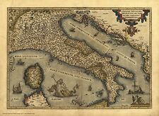 Italy in 1570 - reproduction of an old map by Abraham Ortelius