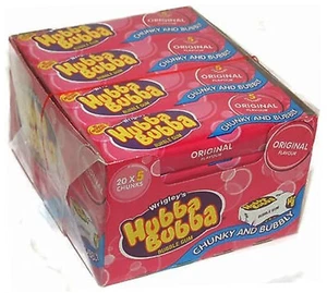 20x Wrigley's Hubba Bubba Sabor Original Chunkier & Bubblier Bubble Gum - Imagen 1 de 4