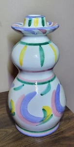 VIETRI ITALY 1986 ART POTTERY COLORE CANDLESTICK HOLDER 7 3/4" - Picture 1 of 4