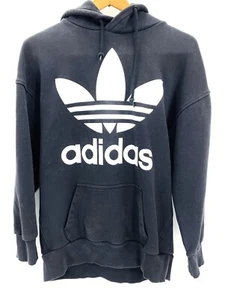 Adidas Sudadera con Capucha Adulto XS Negro Blanco Logo Trifolio Para Hombre Nueva Con Etiquetas - Imagen 1 de 4