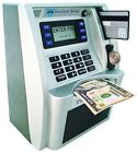 Open box, ATM Toy Savings Bank with Motorized Bill Feeder, Coin Reader and